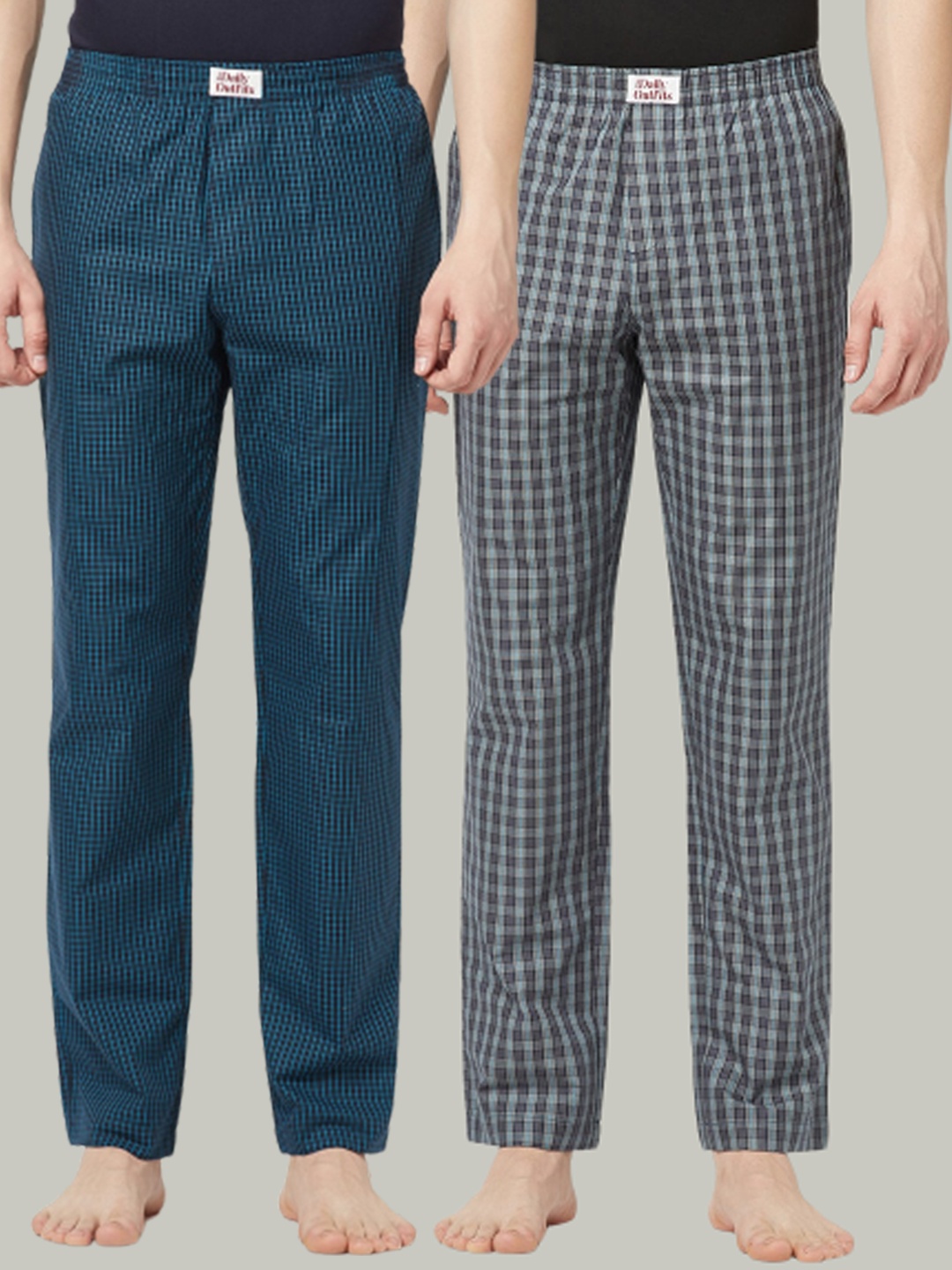 

THE DAILY OUTFITS Men Pack of 2 Cotton Lounge Pants, Blue