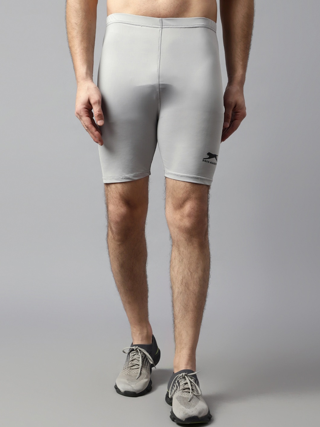 

Shiv Naresh Men Skinny Fit Training or Gym Shorts, Grey melange