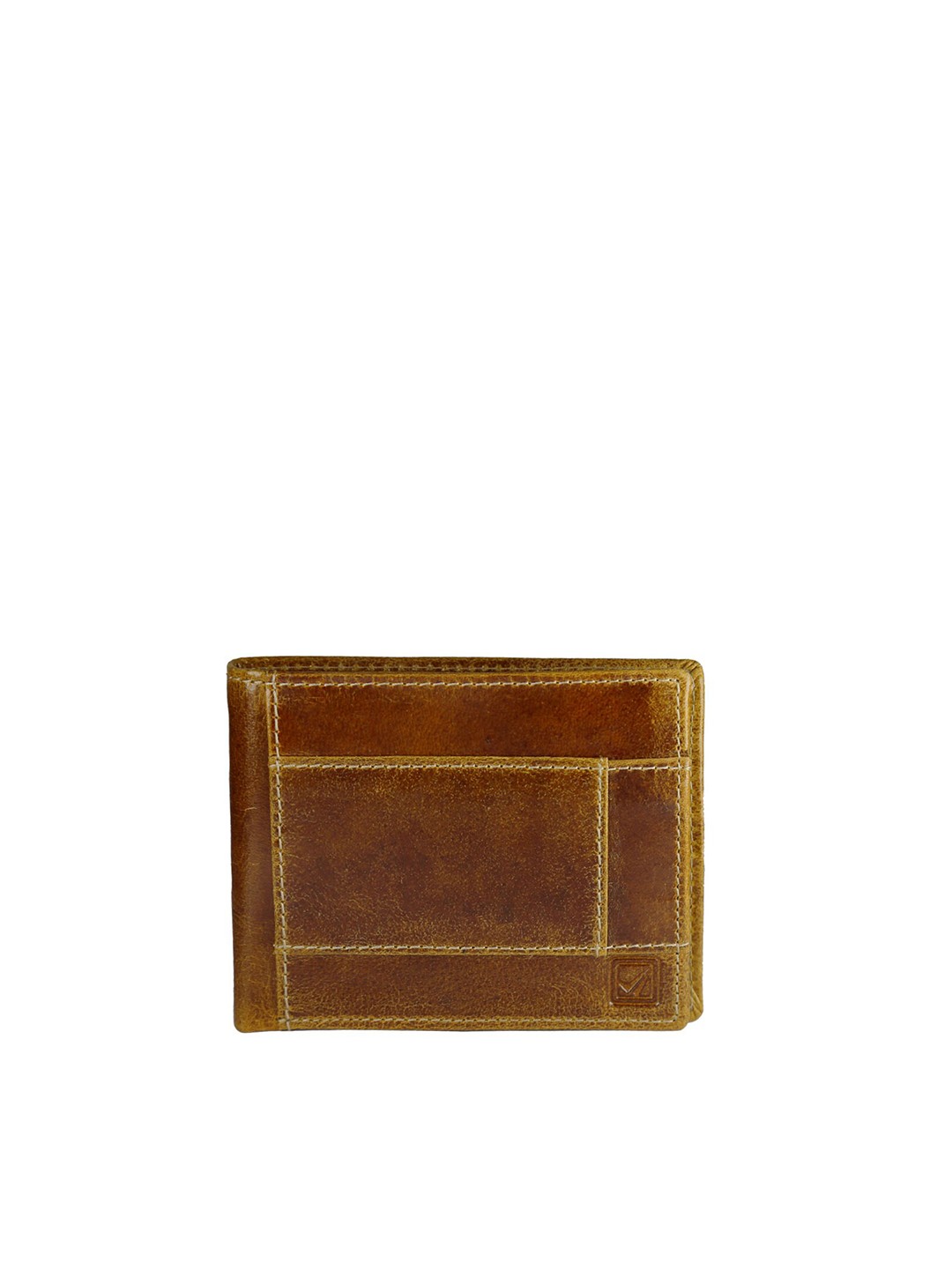 

Style Shoes Men Textured Leather Two Fold Wallet, Tan