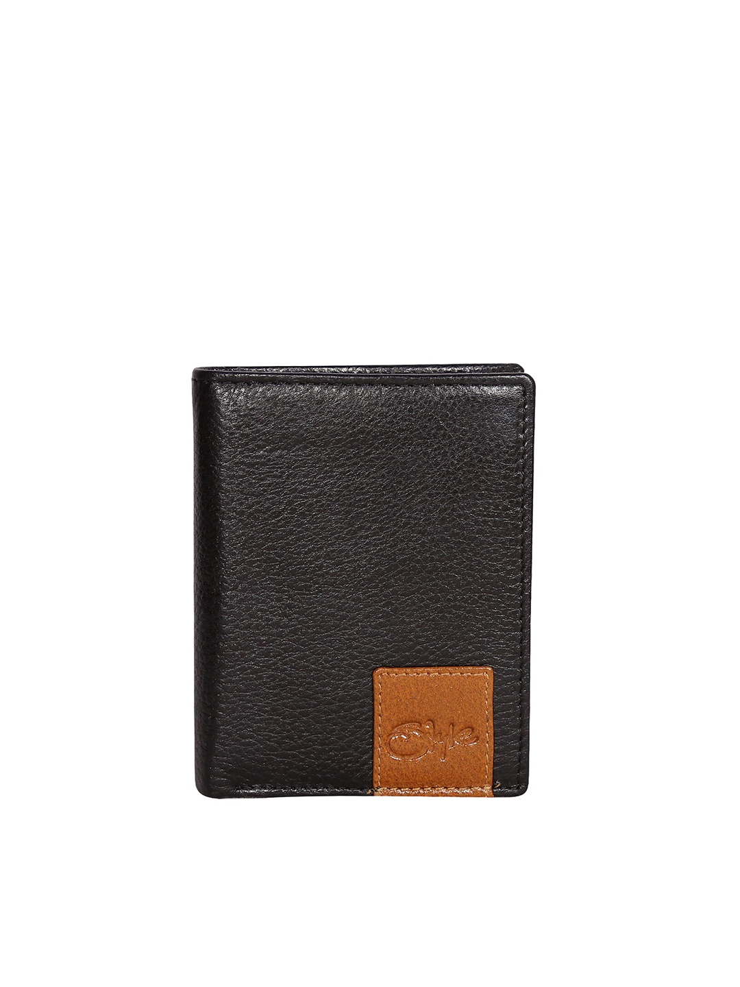 

Style Shoes Men Textured Leather Two Fold Wallet, Black