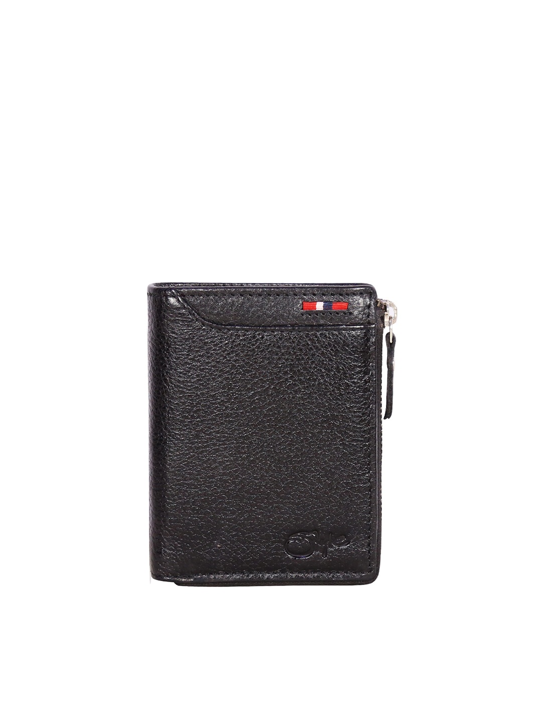 

Style Shoes Men Leather Zip Around Wallet, Black