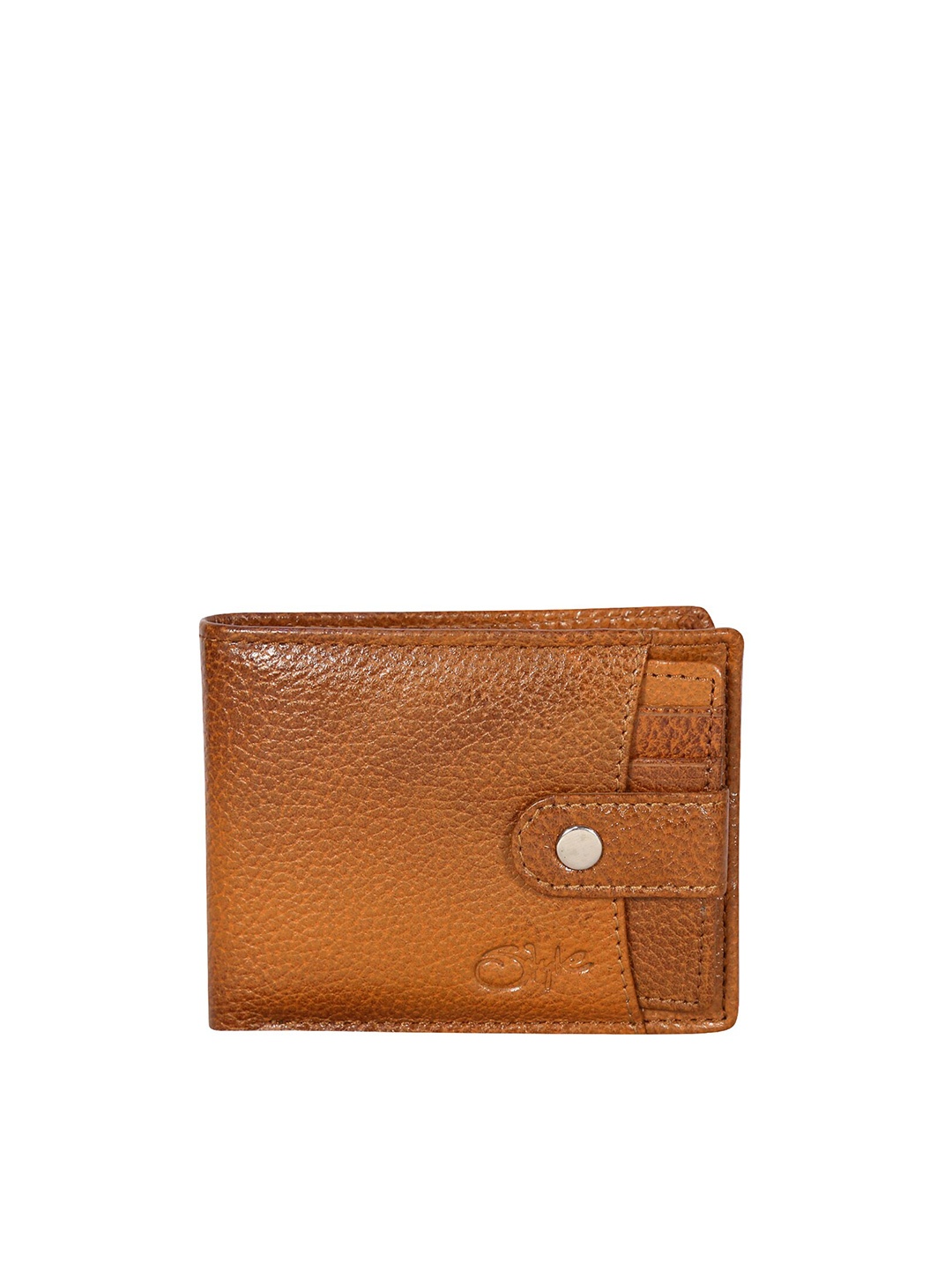 

Style Shoes Men Textured Leather Two Fold Wallet, Tan