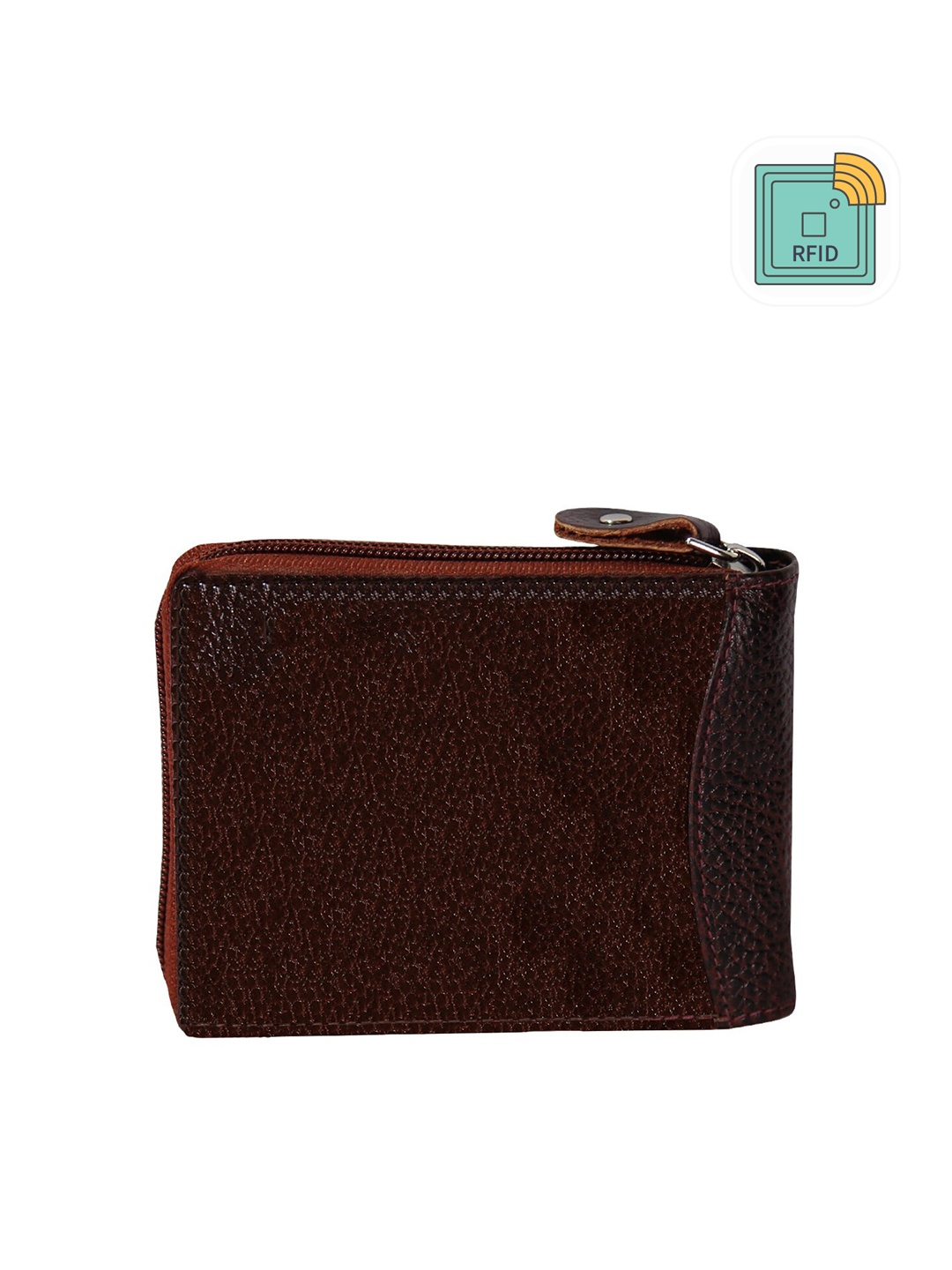 

Style Shoes Men Textured Leather RFID Zip Around Wallet, Maroon