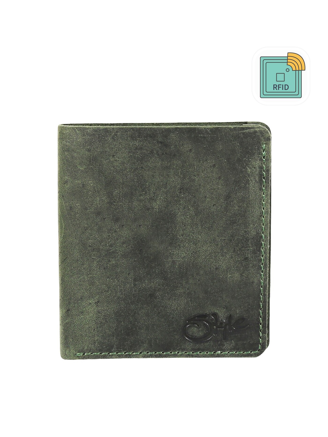 

Style Shoes Men RFID Leather Two Fold Wallet, Green