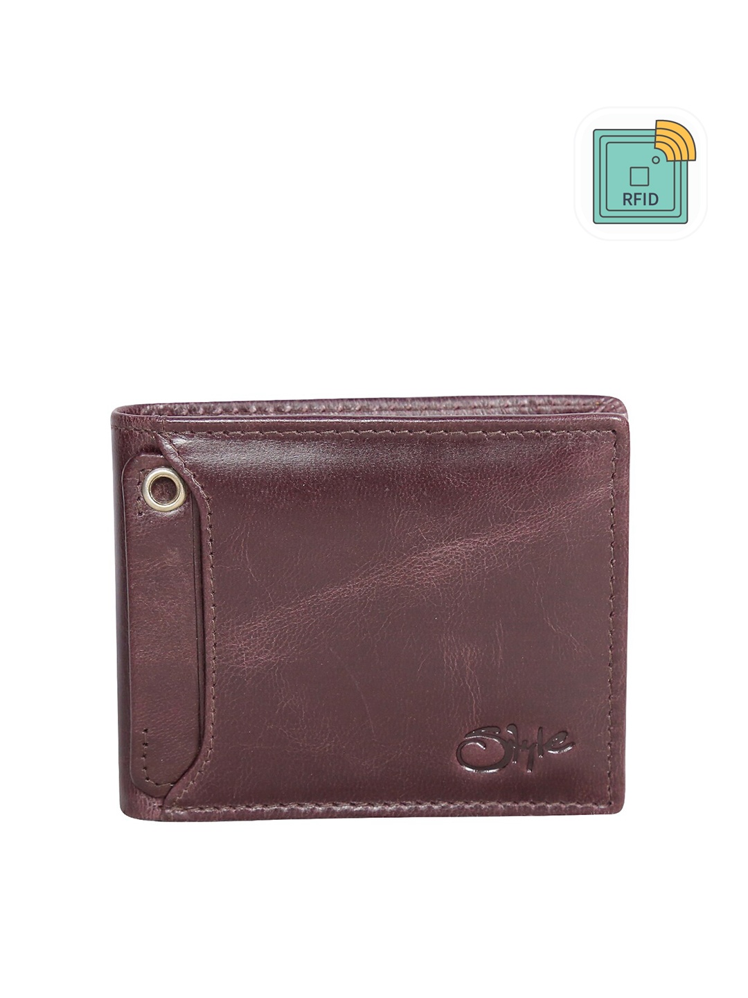 

Style Shoes Men RFID Leather Two Fold Wallet, Brown