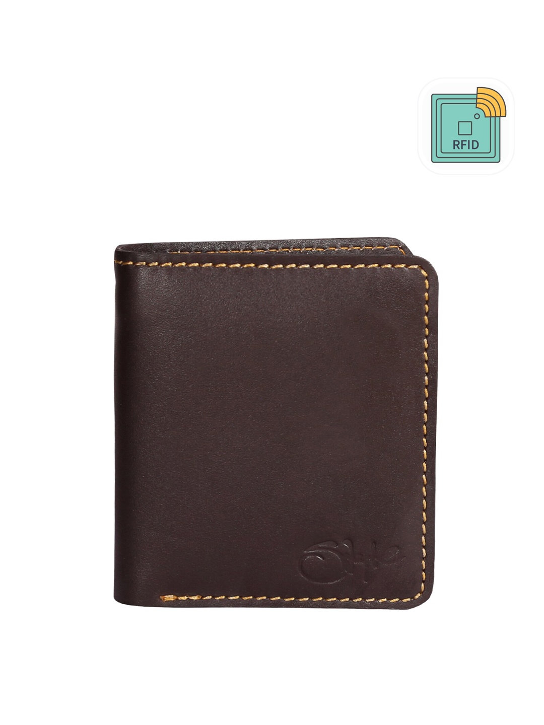 

Style Shoes Men RFID Textured Leather Two Fold Wallet, Brown
