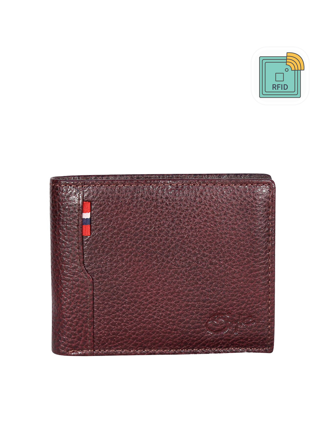 

Style Shoes Men RFID Leather Two Fold Wallet, Maroon
