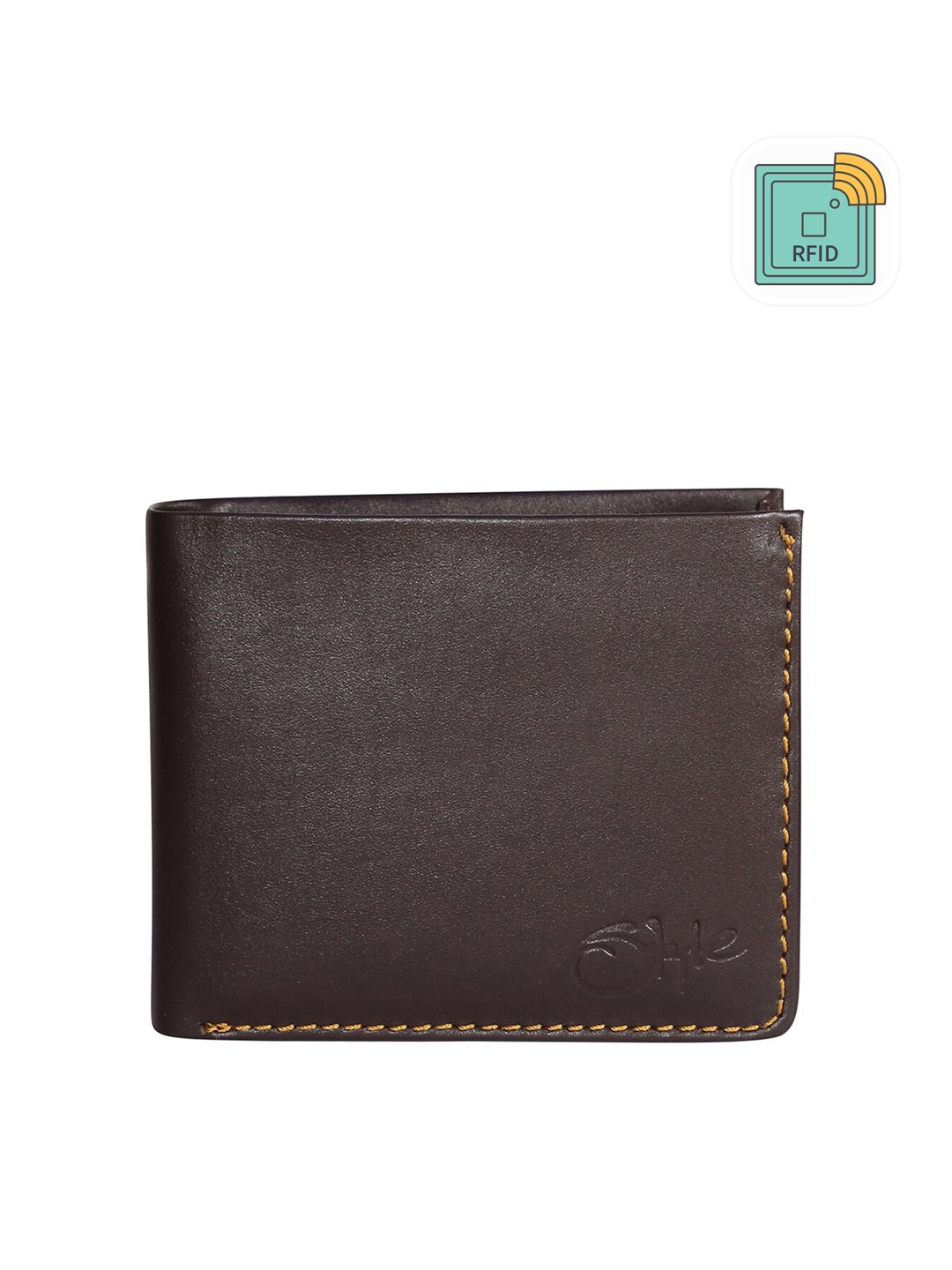 

Style Shoes Men RFID Leather Two Fold Wallet, Brown