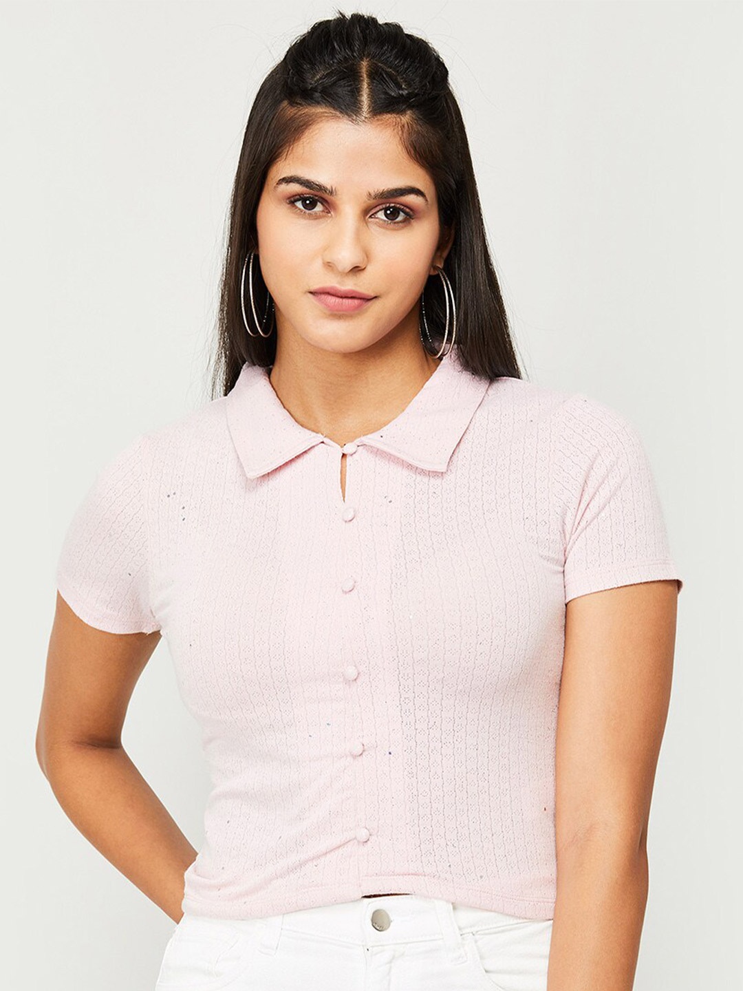 

Ginger by Lifestyle Self Designed Shirt Style Top, Pink