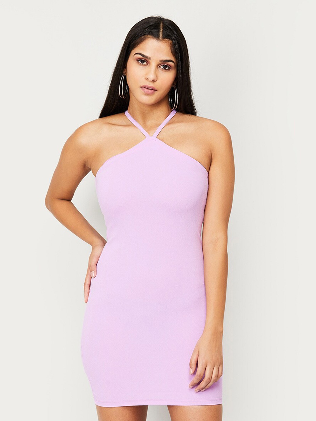 

Ginger by Lifestyle Halter Neck Bodycon Mini Dress, Lavender