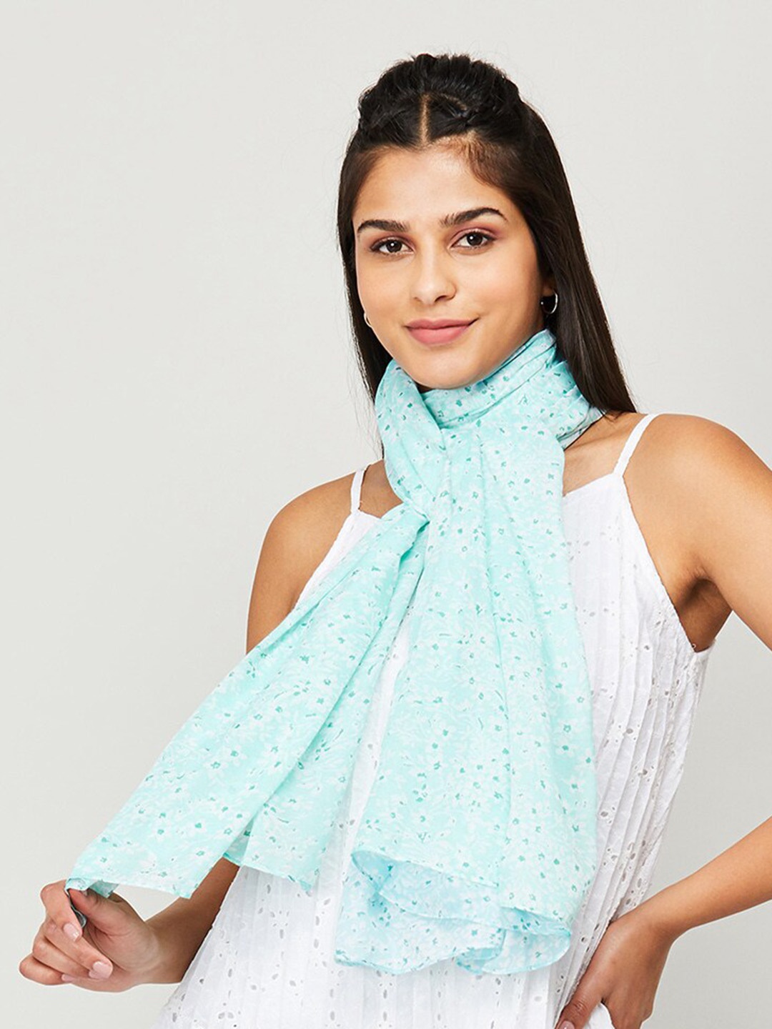

Ginger by Lifestyle Women Floral Printed Stole, Sea green