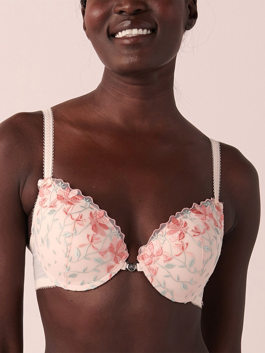 

La Vie en Rose Medium Coverage Underwired Heavily Padded Bra, Peach