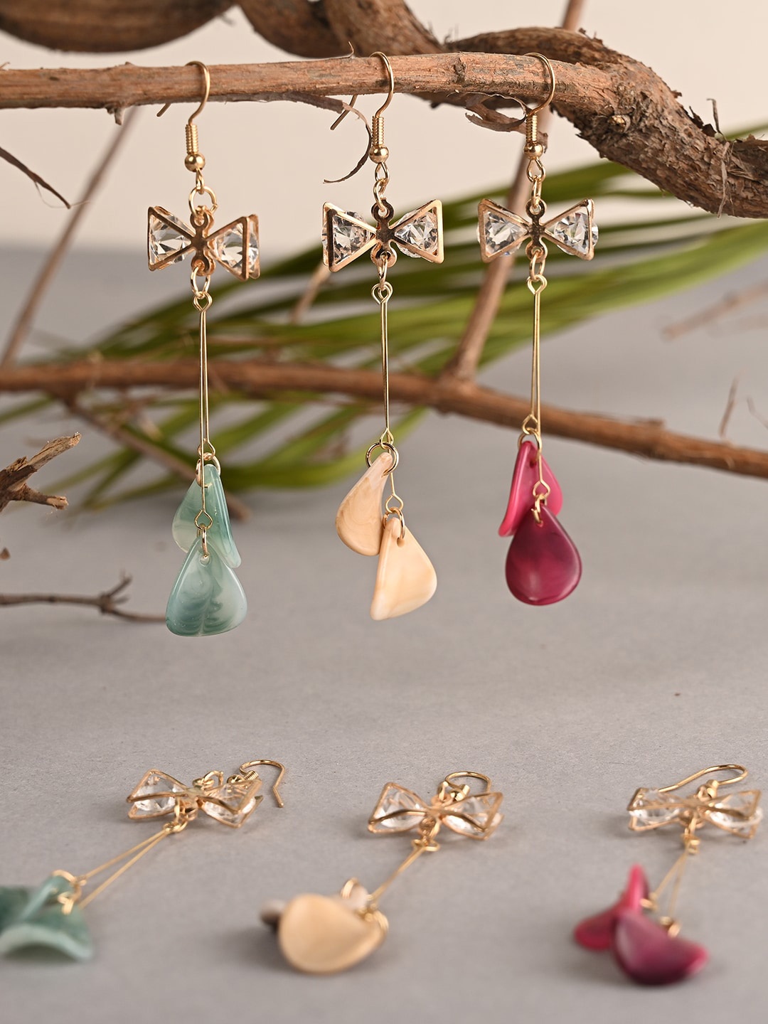 

BuckleUp Multicoloured Contemporary Drop Earrings, Multi