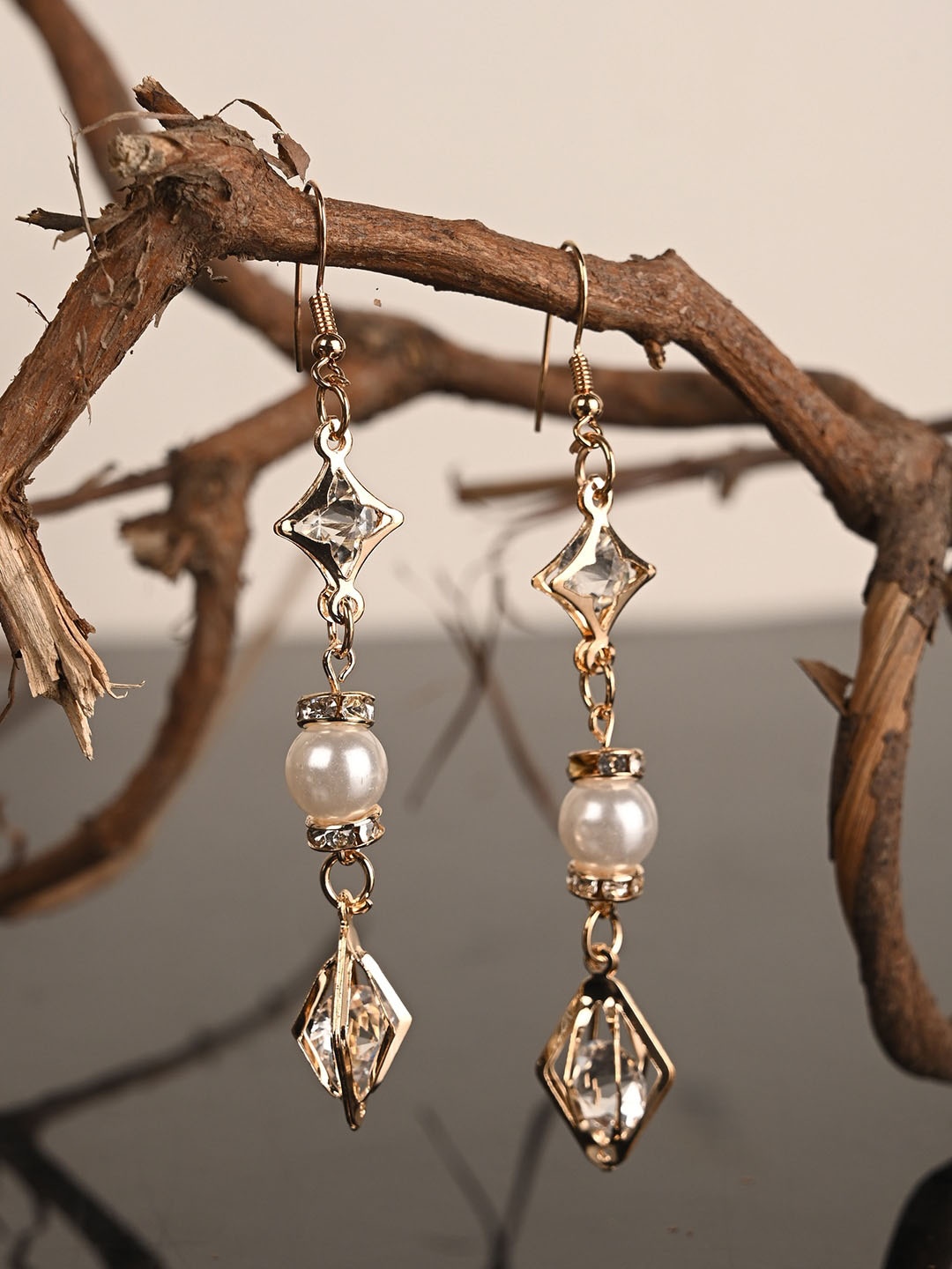 

BuckleUp Gold-Toned Contemporary Drop Earrings