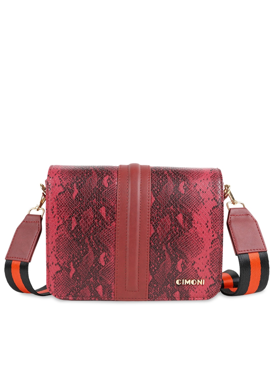 

CIMONI Abstract Textured Structured Sling Bag, Maroon