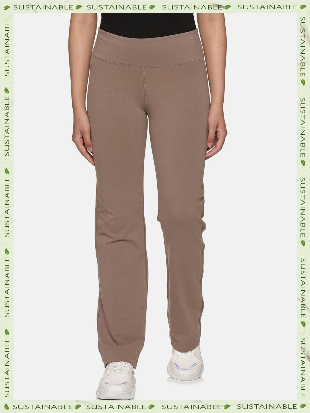 

HERE&NOW Women Taupe Relaxed High-Rise Trousers