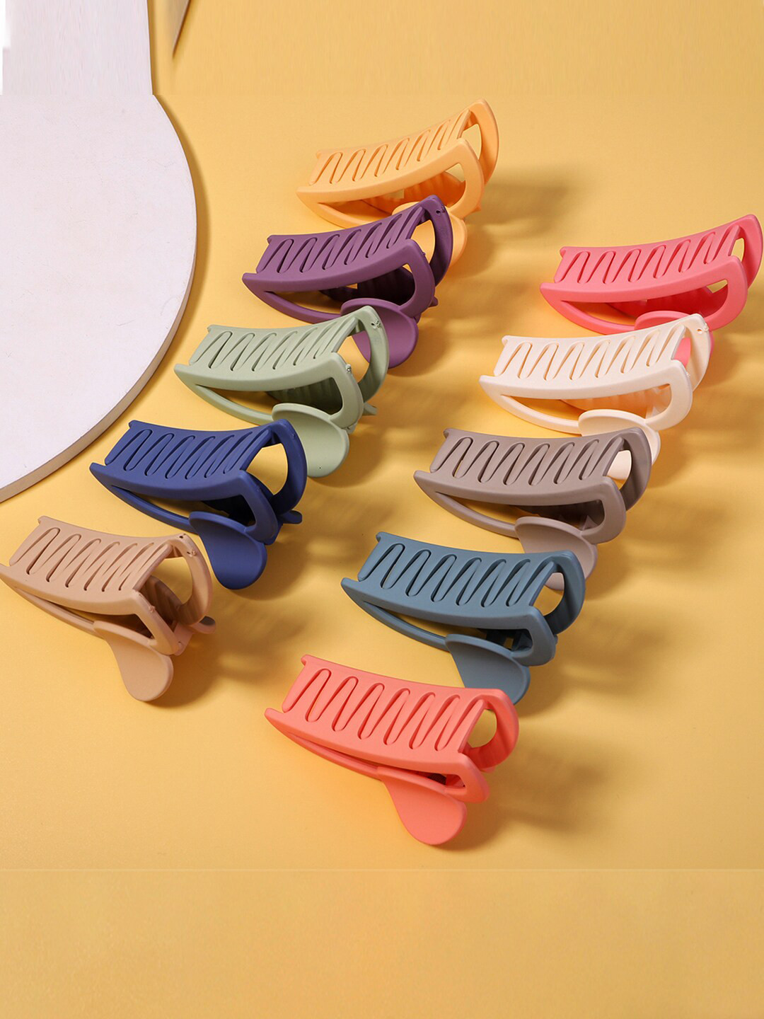 

VAGHBHATT Set Of 9 Matte Claw Clip, Purple