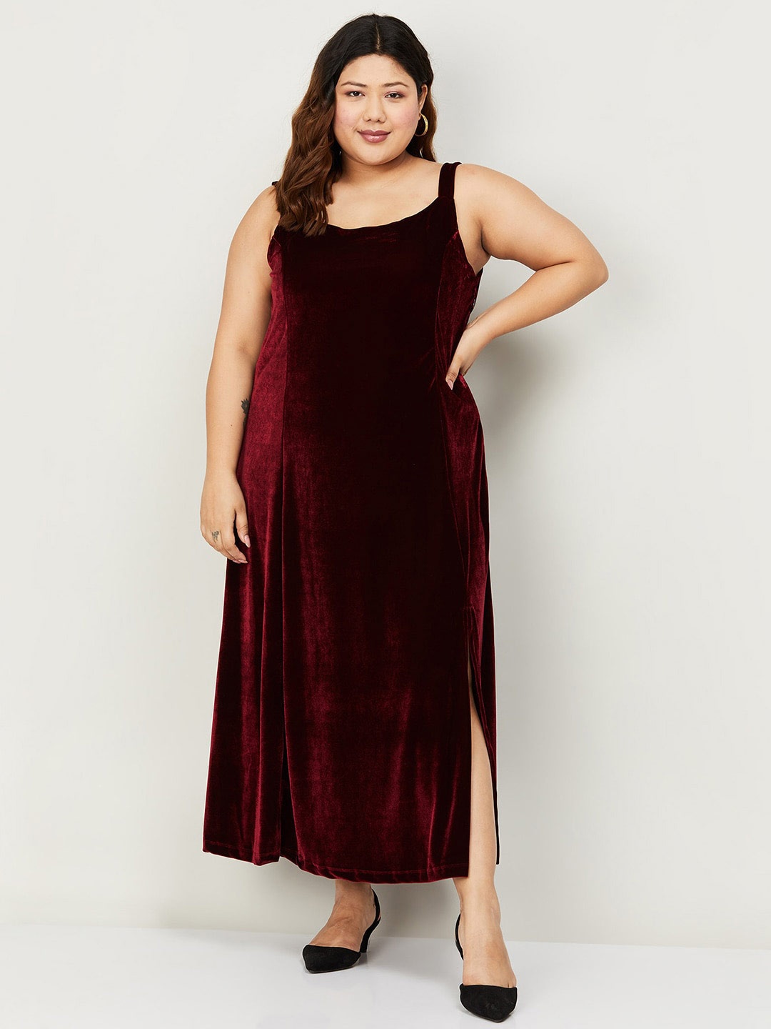 

Nexus by Lifestyle Plus Size Sleeveless Maxi Cotton Dress, Red