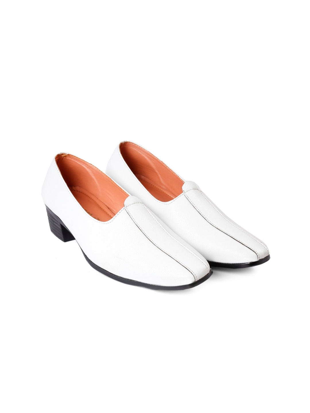 

Bxxy Men Square Toe Height Increasing Mojaris, White