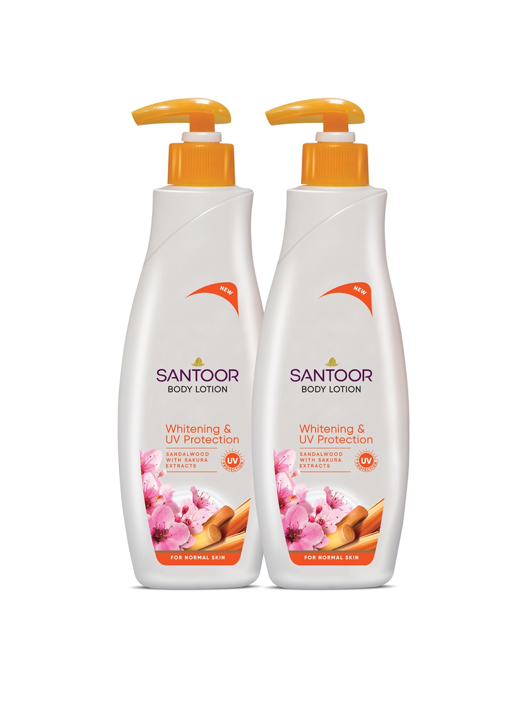 

Santoor Set of 2 Whitening & UV Protection Body Lotion with Sandalwood - 250ml each, Orange