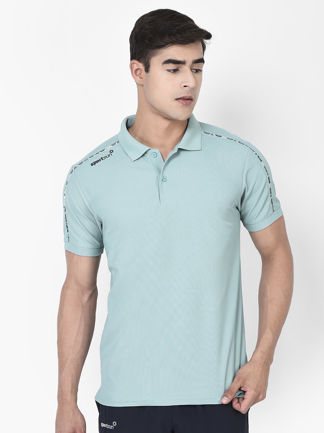 

SPORT SUN Polo Collar Short Sleeves Dry Fit T-shirt, Green