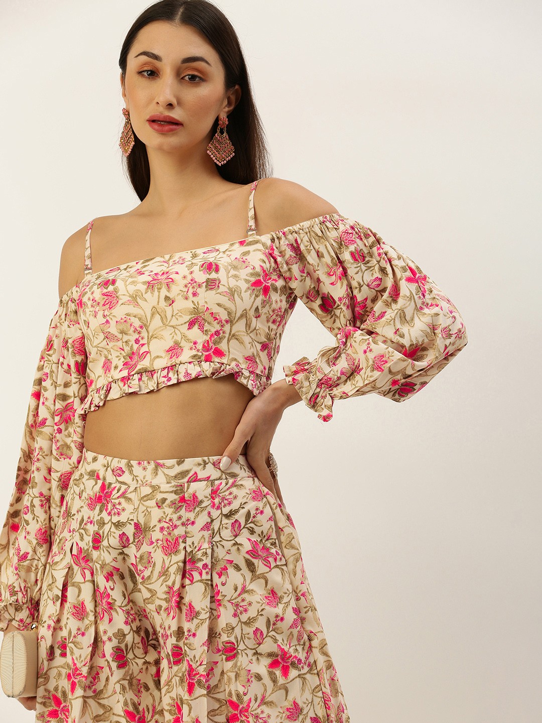 

Ethnovog Ready To Wear Printed Co Ords, Beige