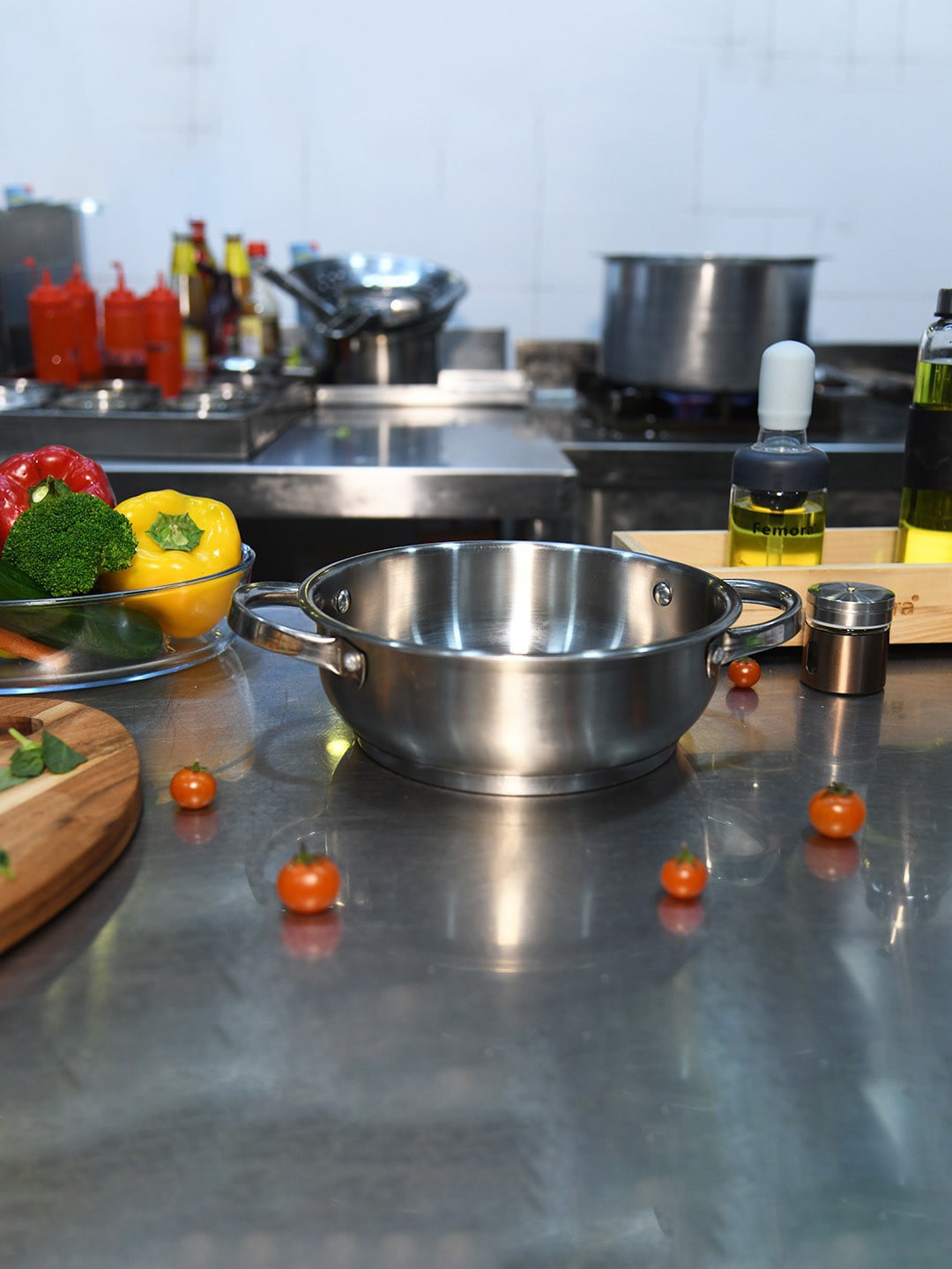 

Femora Platinum Triply Stainless Steel Induction & Gas Friendly Kadhai - 22 cm