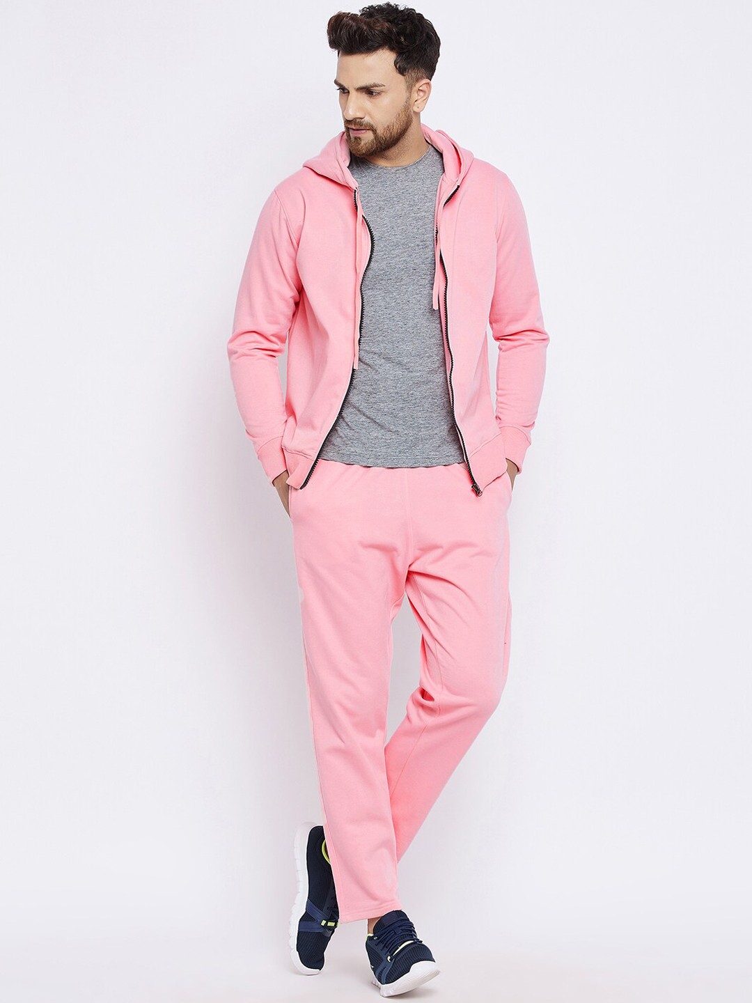 

FRENCH FLEXIOUS Cotton Jacket & Track Pants Tracksuit, Pink