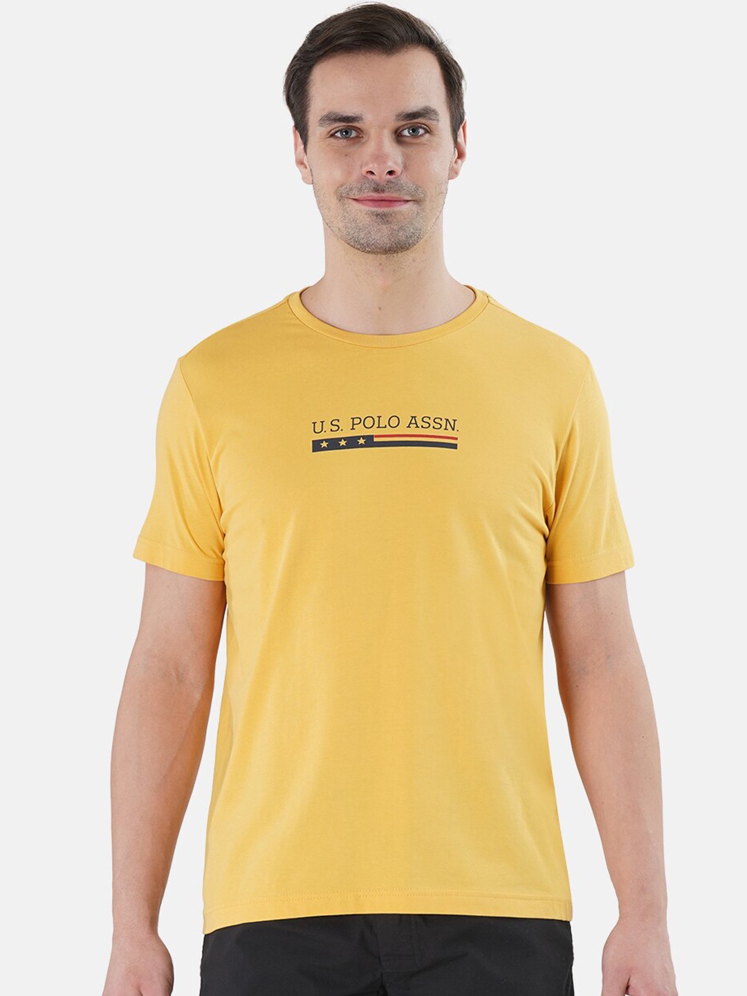 

U.S. Polo Assn. Printed Pure Cotton Lounge T-shirts, Yellow