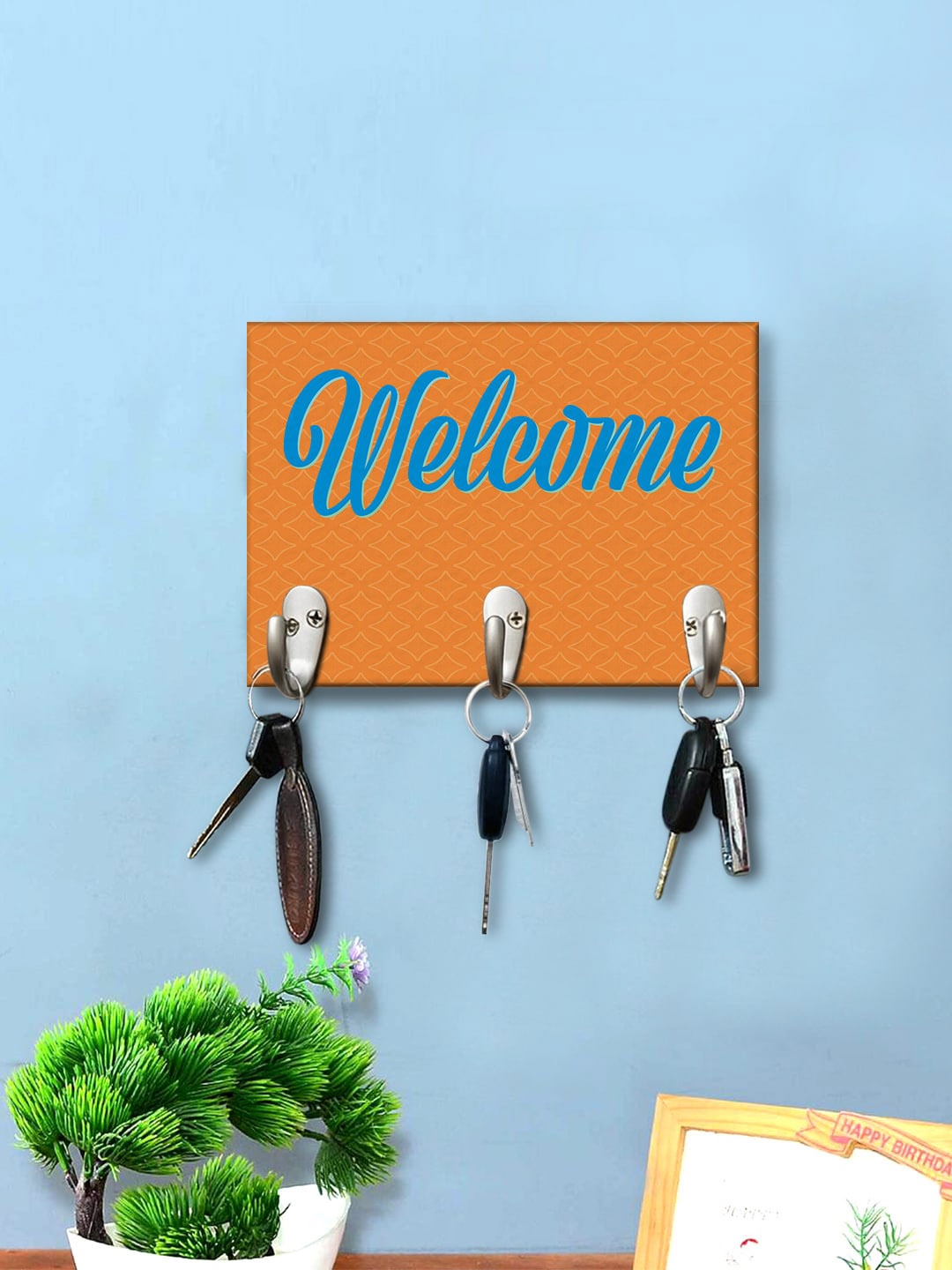 

999Store Orange Wooden Key Holder