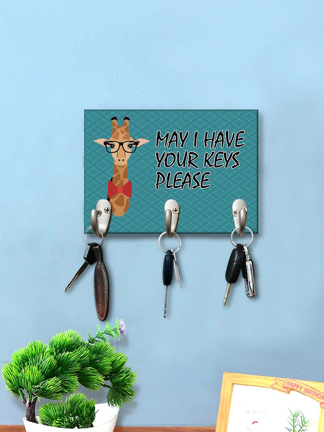 

999Store Blue Printed Key Holder