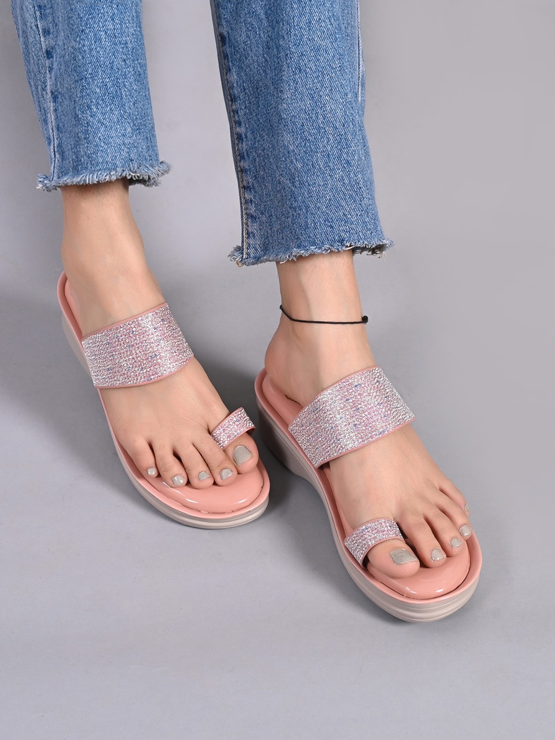 

Myra Embellished Comfort Heels, Pink