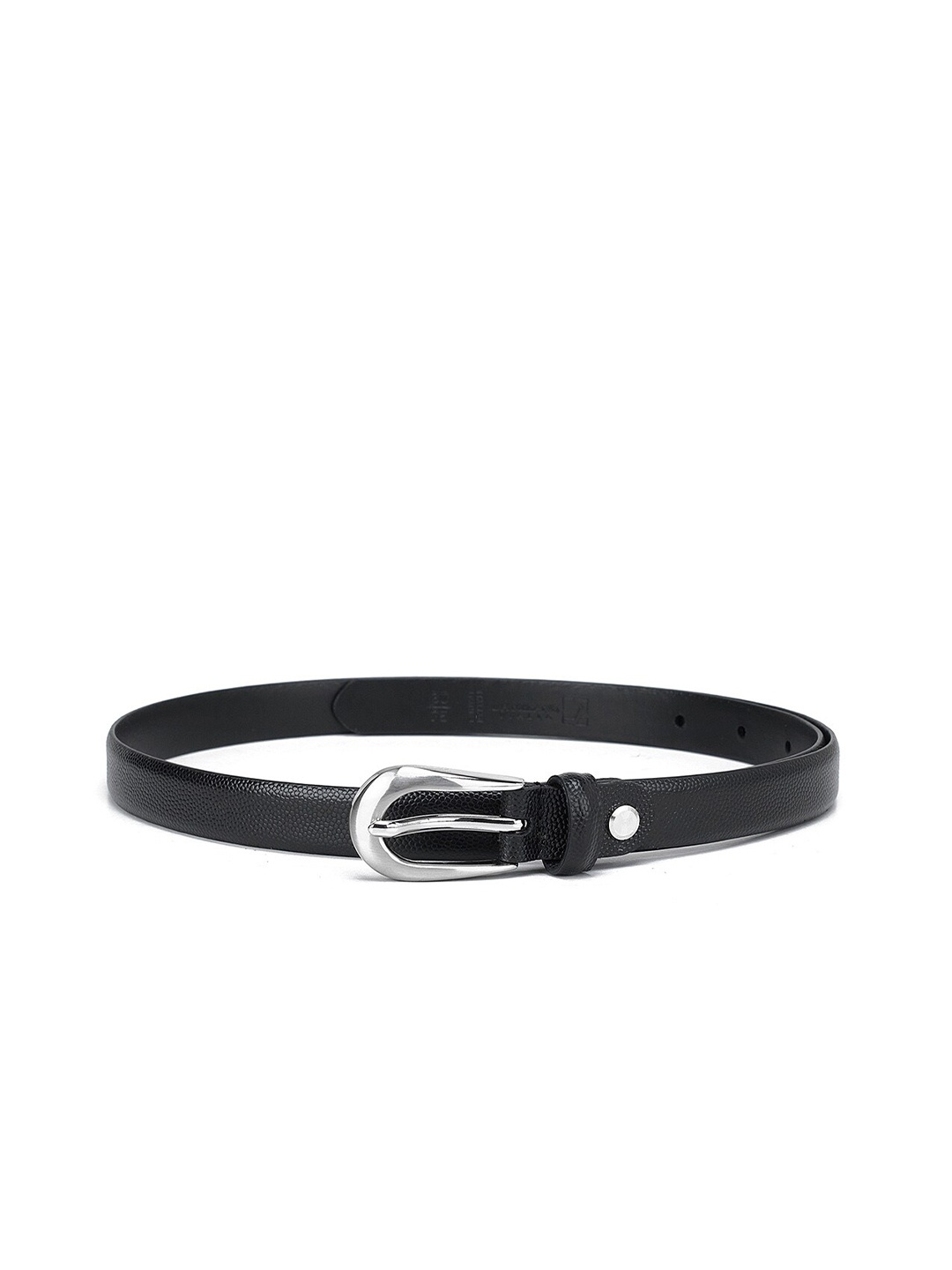

Da Milano Women Textured Leather Formal Belt, Black