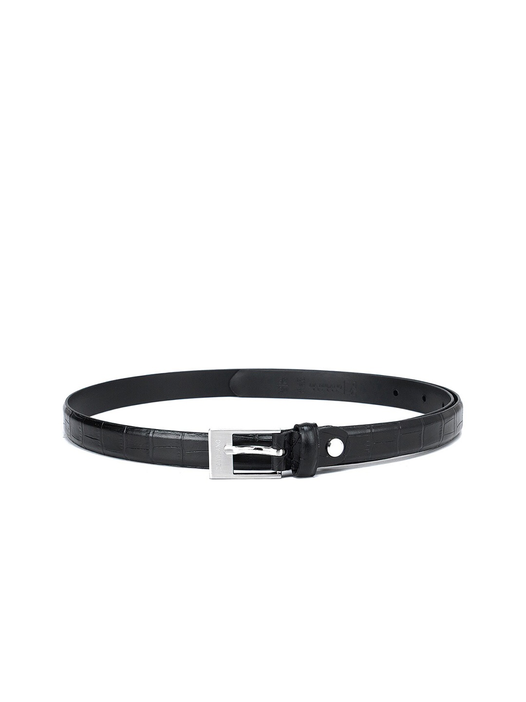 

Da Milano Women Textured Leather Belt, Black