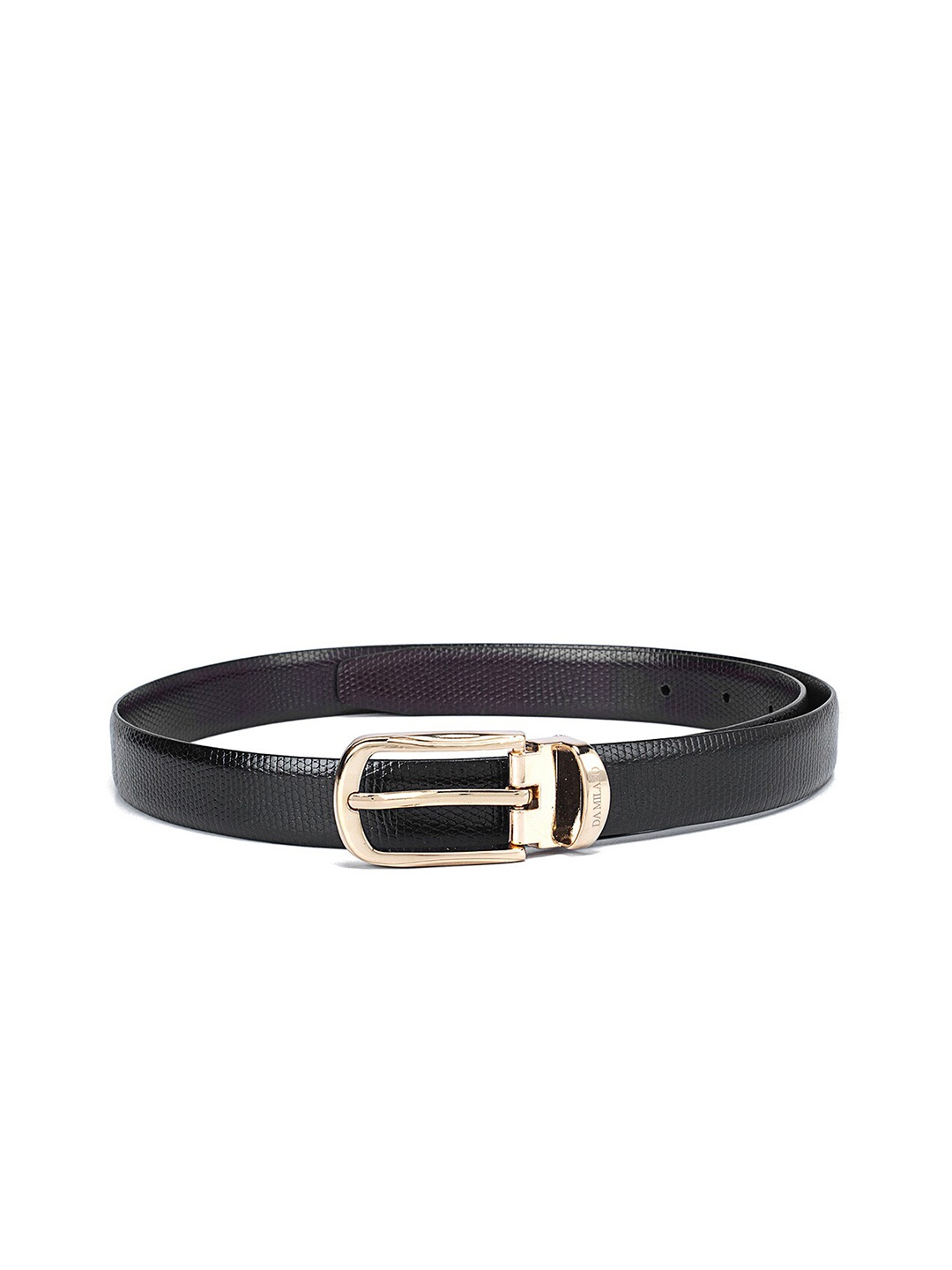 

Da Milano Women Textured Leather Belt, Black