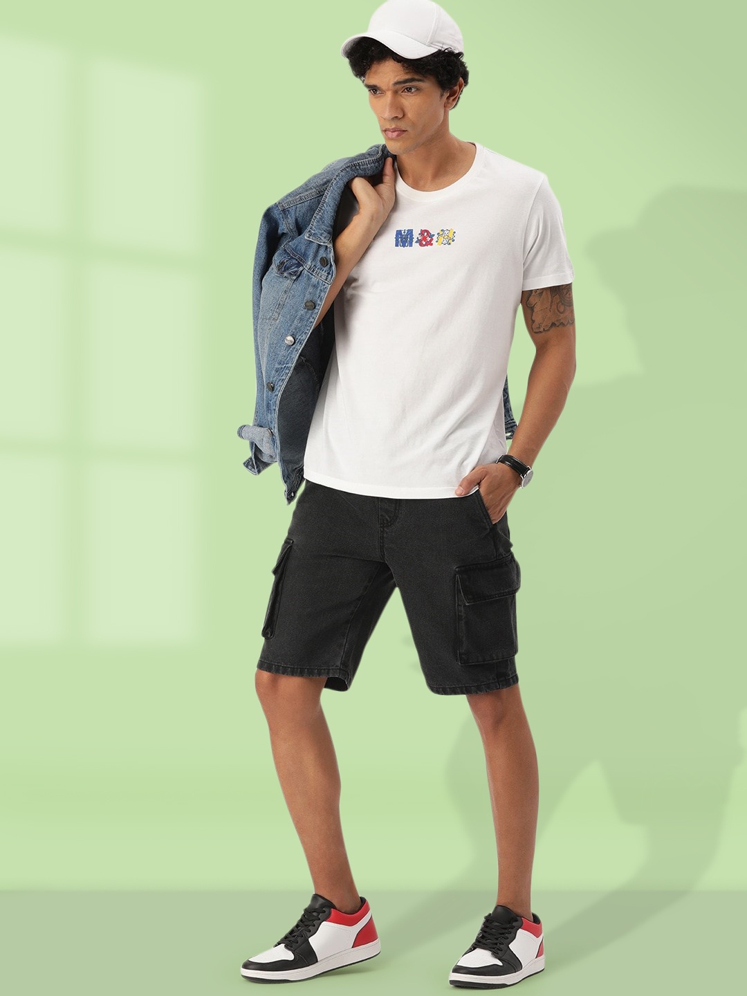 

Bene Kleed Men Regular Fit Denim Cargo Shorts, Charcoal