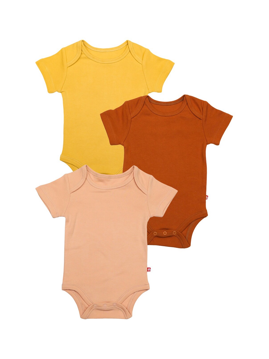 

Nino Bambino Pack Of 3 Organic Cotton Rompers, Brown