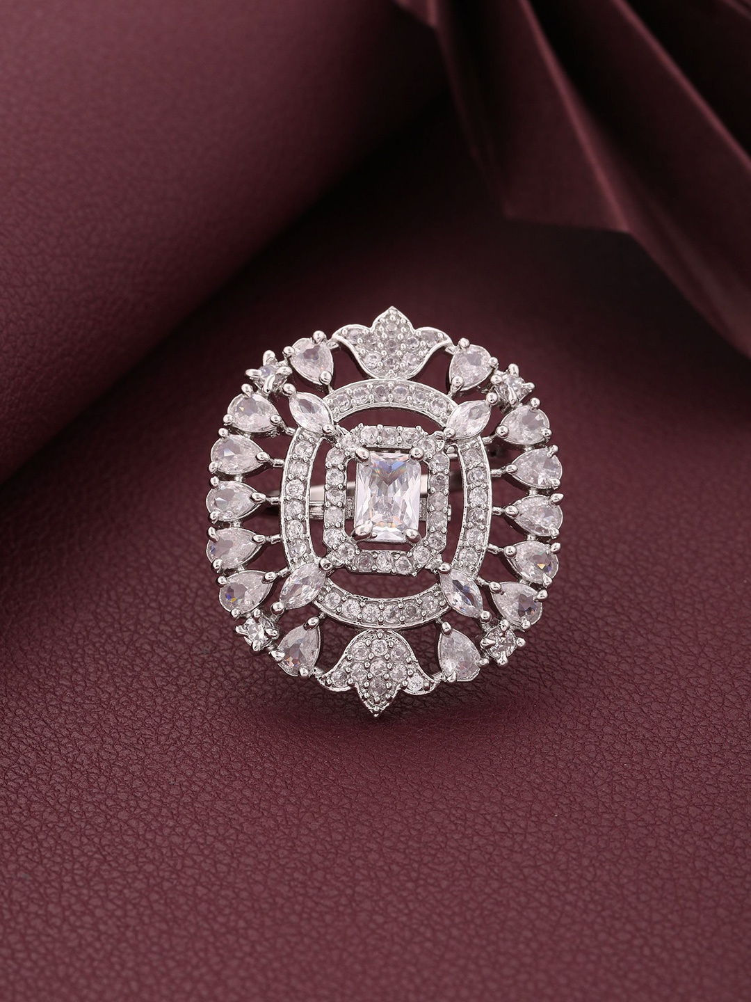 

Vita Bella Silver Plated Cubic Zirconia Finger Ring