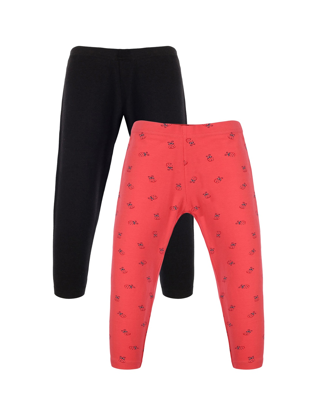 

PLUM TREE Girls Pack Of 2 Cotton Leggings, Coral