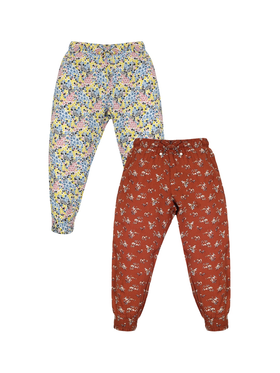 

PLUM TREE Girls Pack Of 2 Printed Joggers, Orange