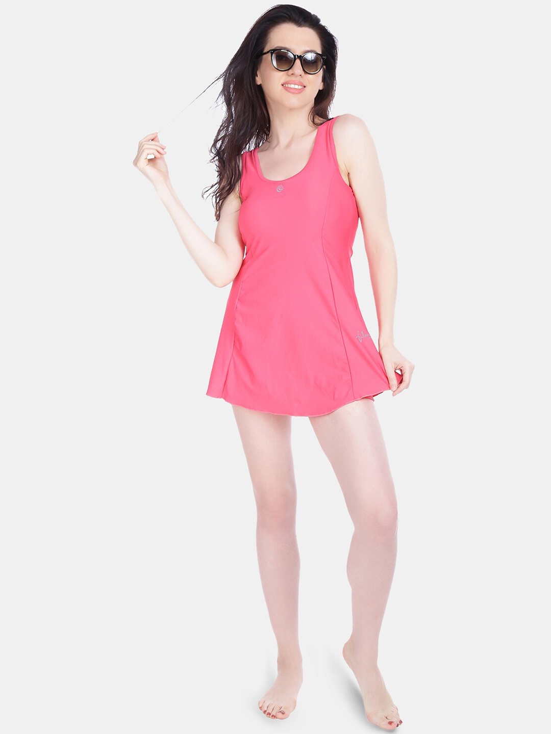 

FILMAX ORIGINALS Sleeveless Quick Dry Swimming Dress With Attached Shorts, Coral