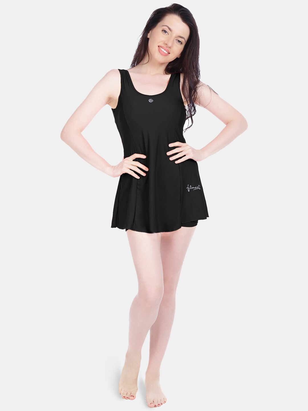 FILMAX ORIGINALS Sleeveless A-Line Swining Dress, Black