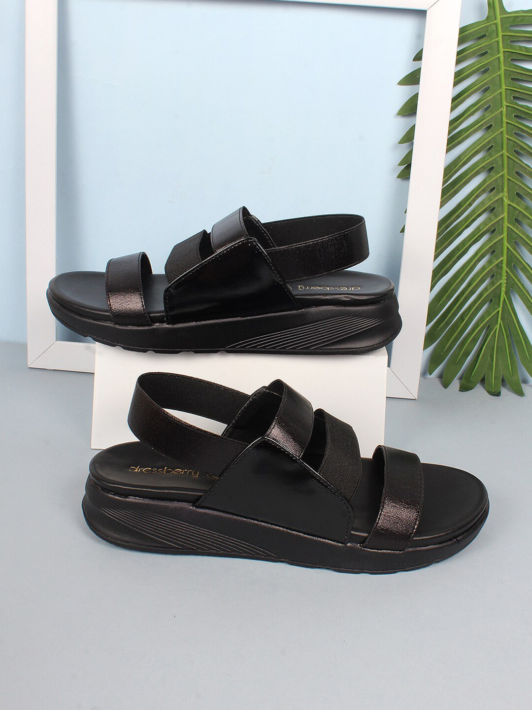 

The Roadster Co. Textured Air Max Comfort Heels, Black