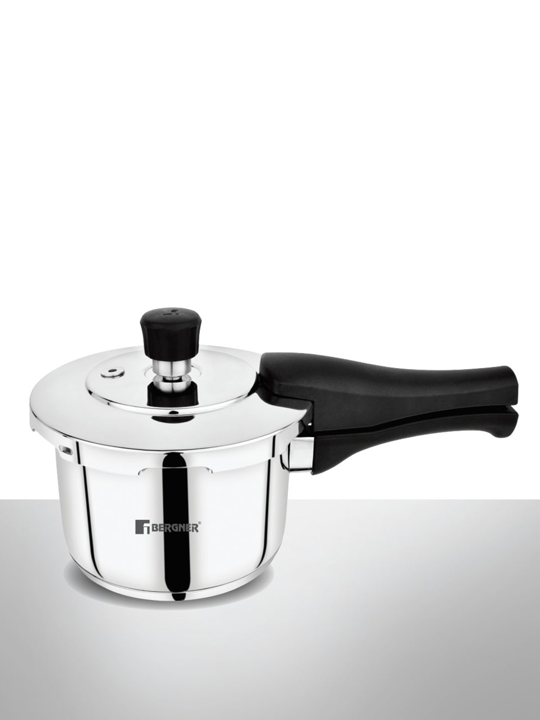 

BERGNER Pura Stainless Steel Induction Base Tri-Ply Bottom Outer Lid Pressure Cooker 1.5L