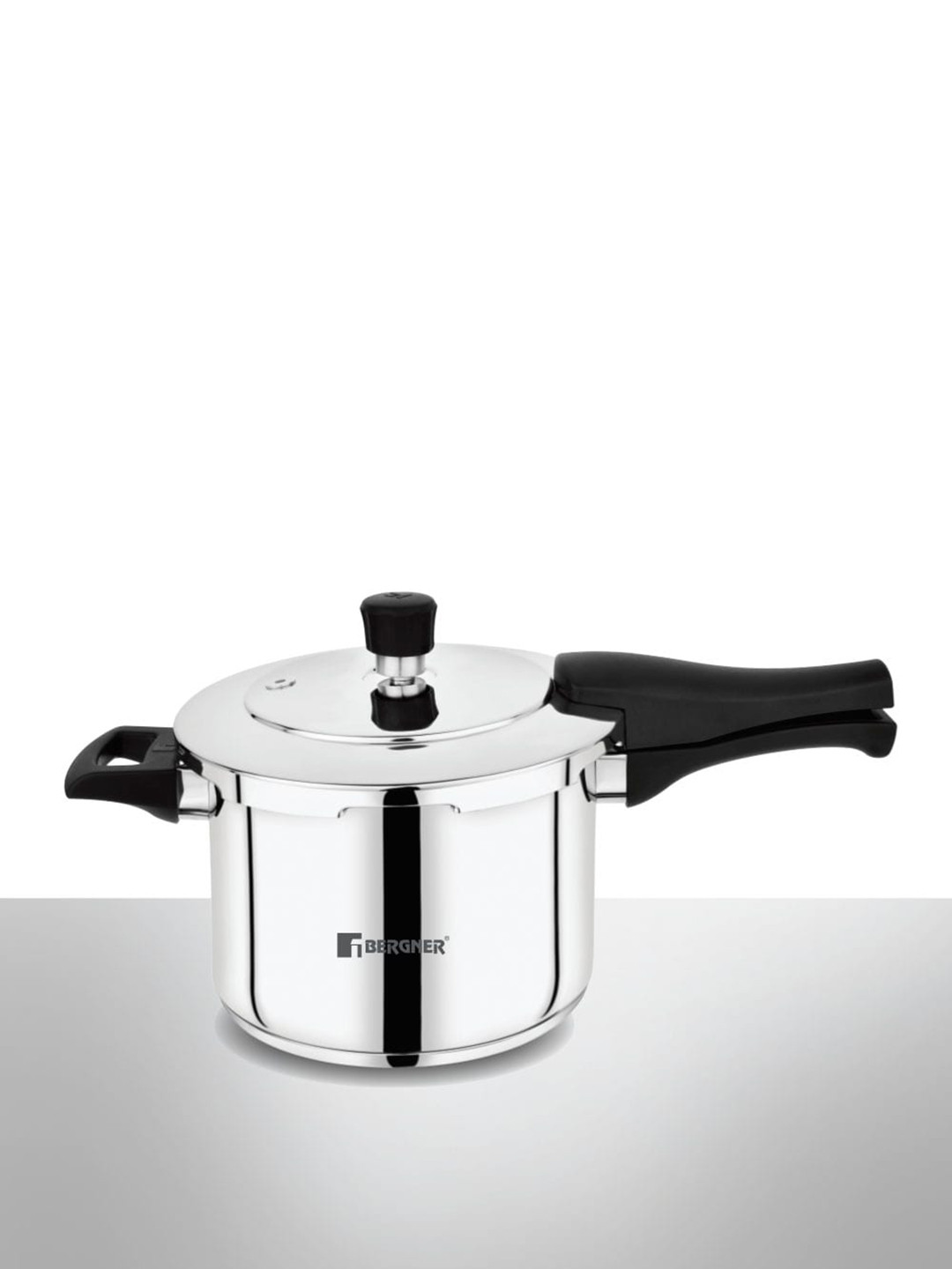 

Bergner Pura Stainless Steel TriPly Bottom 2 L Induction Base Outer Lid Pressure Cooker