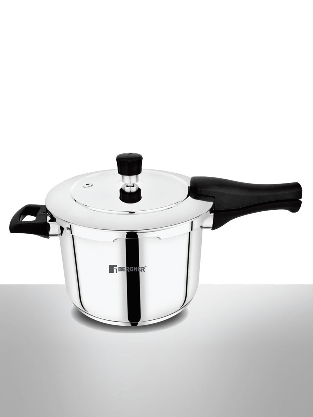 

BERGNER Induction Base Pura Stainless Steel TriPly Bottom Outer Lid Pressure Cooker 6.5L