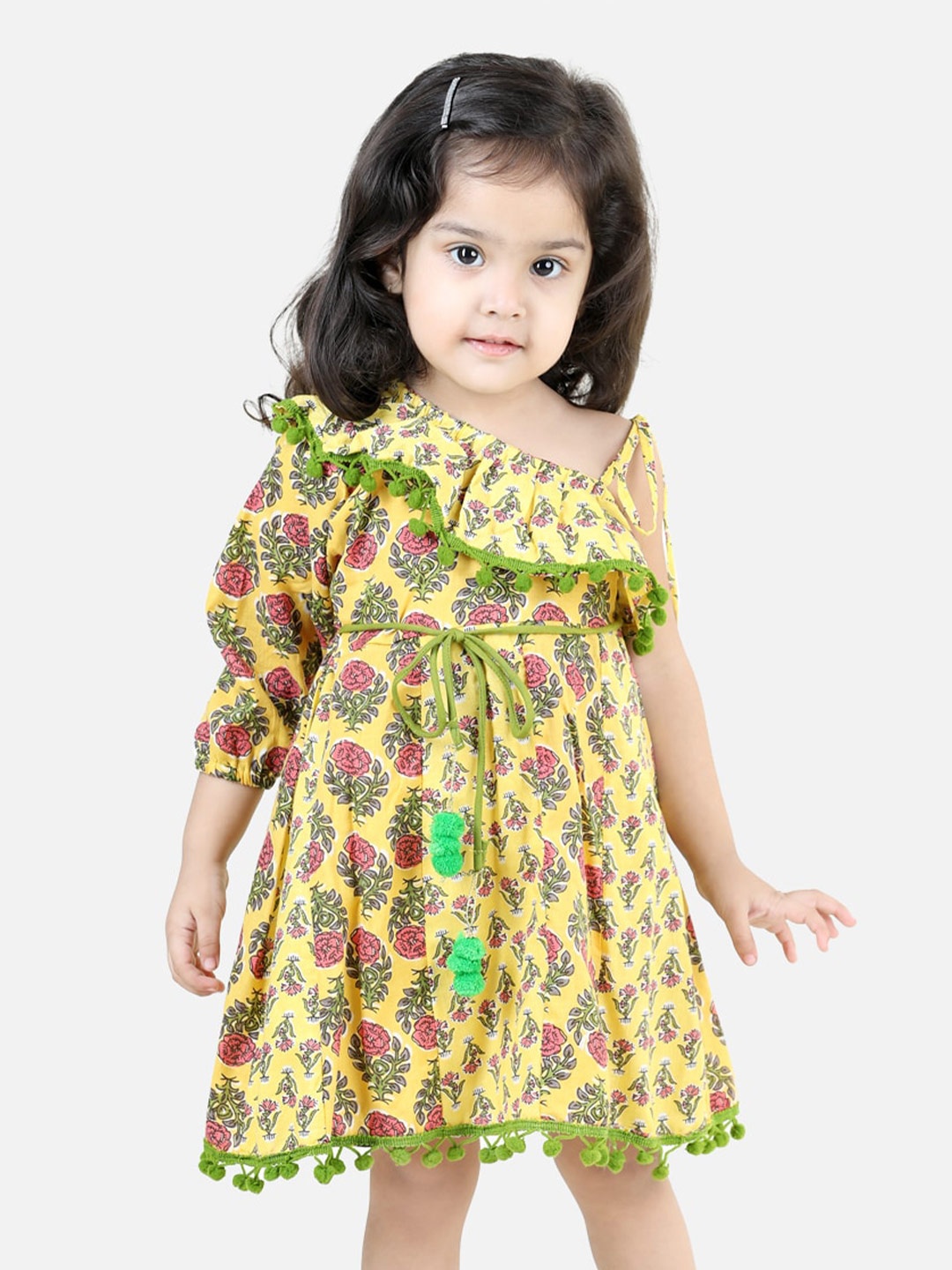 

BownBee Girls Floral Print Fit & Flare Dress, Yellow