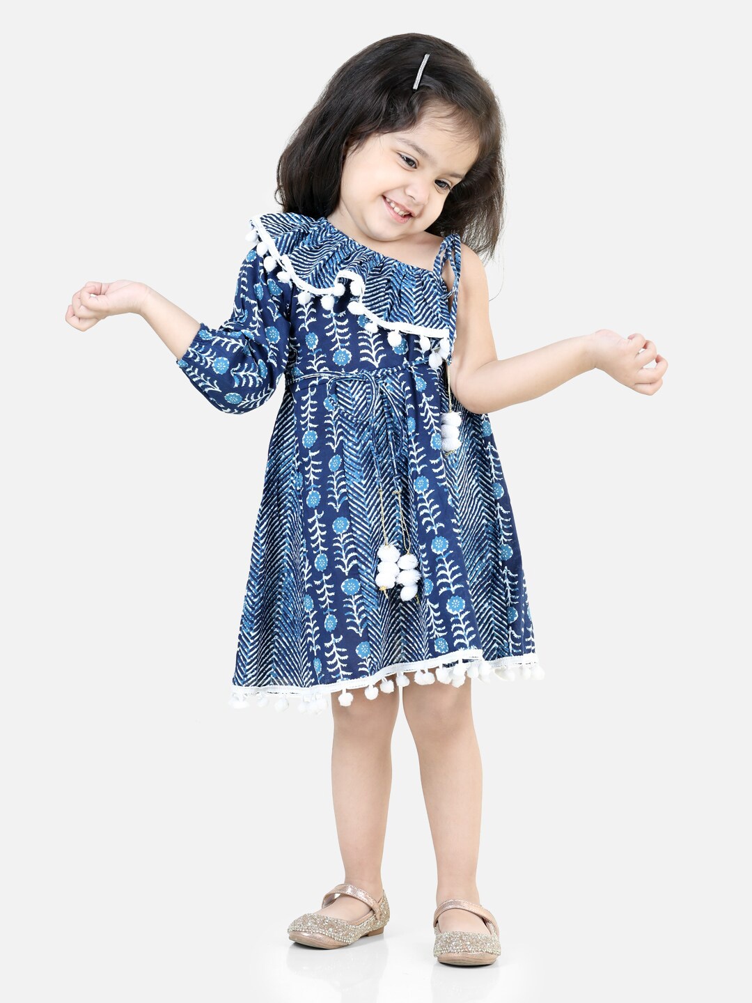 

BownBee Girls Floral Print Fit & Flare Dress, Blue