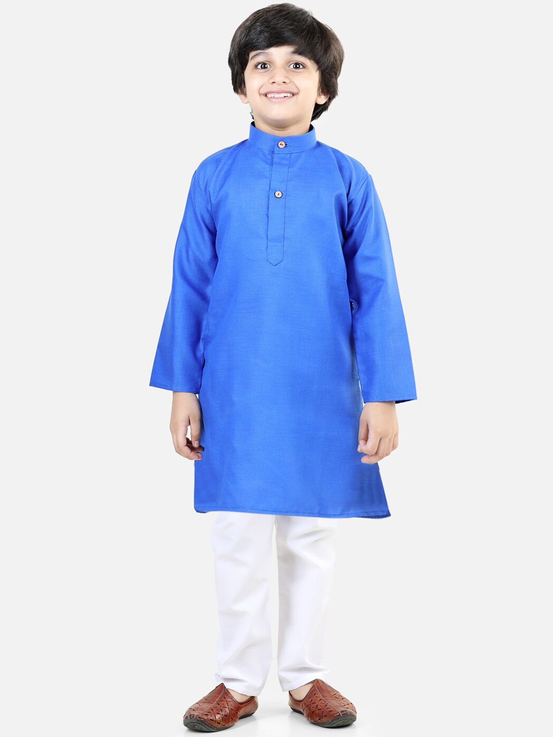 

BownBee Boys Regular Pure Cotton Kurta with Pyjamas, Blue