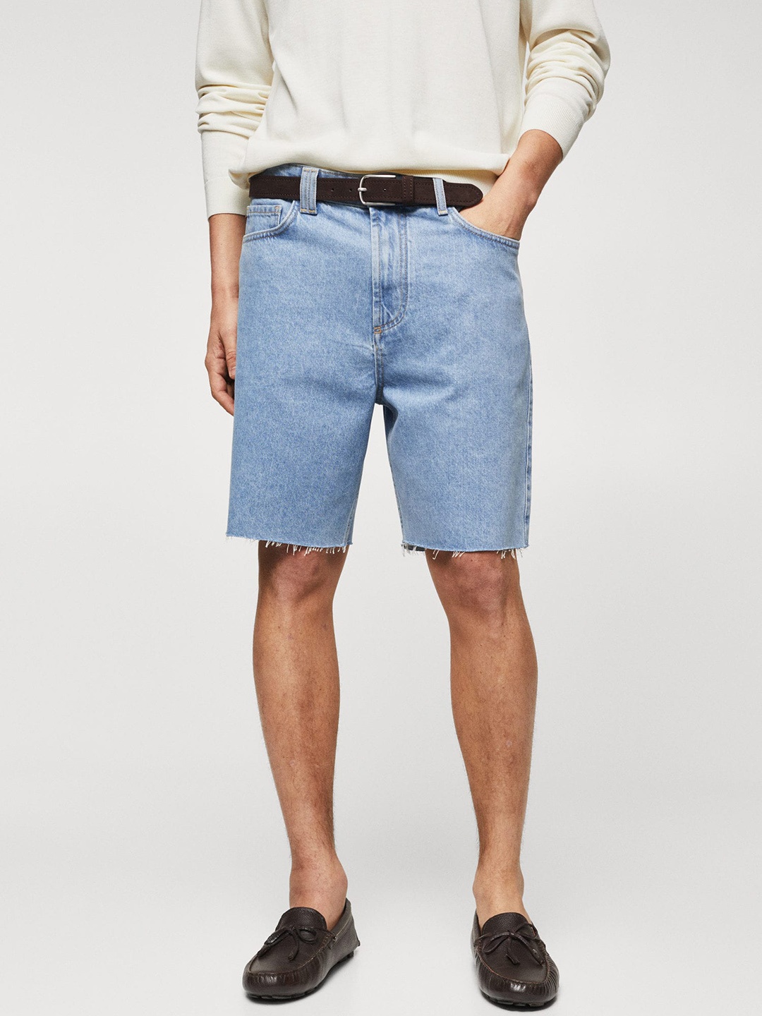 

MANGO MAN Denim Shorts, Blue